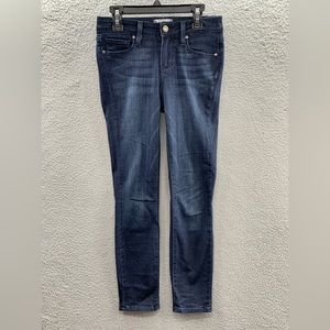 PAIGE Verdugo Crop Women's Size 25 Blue Denim Skinny Distressed Dark Blue Jeans
